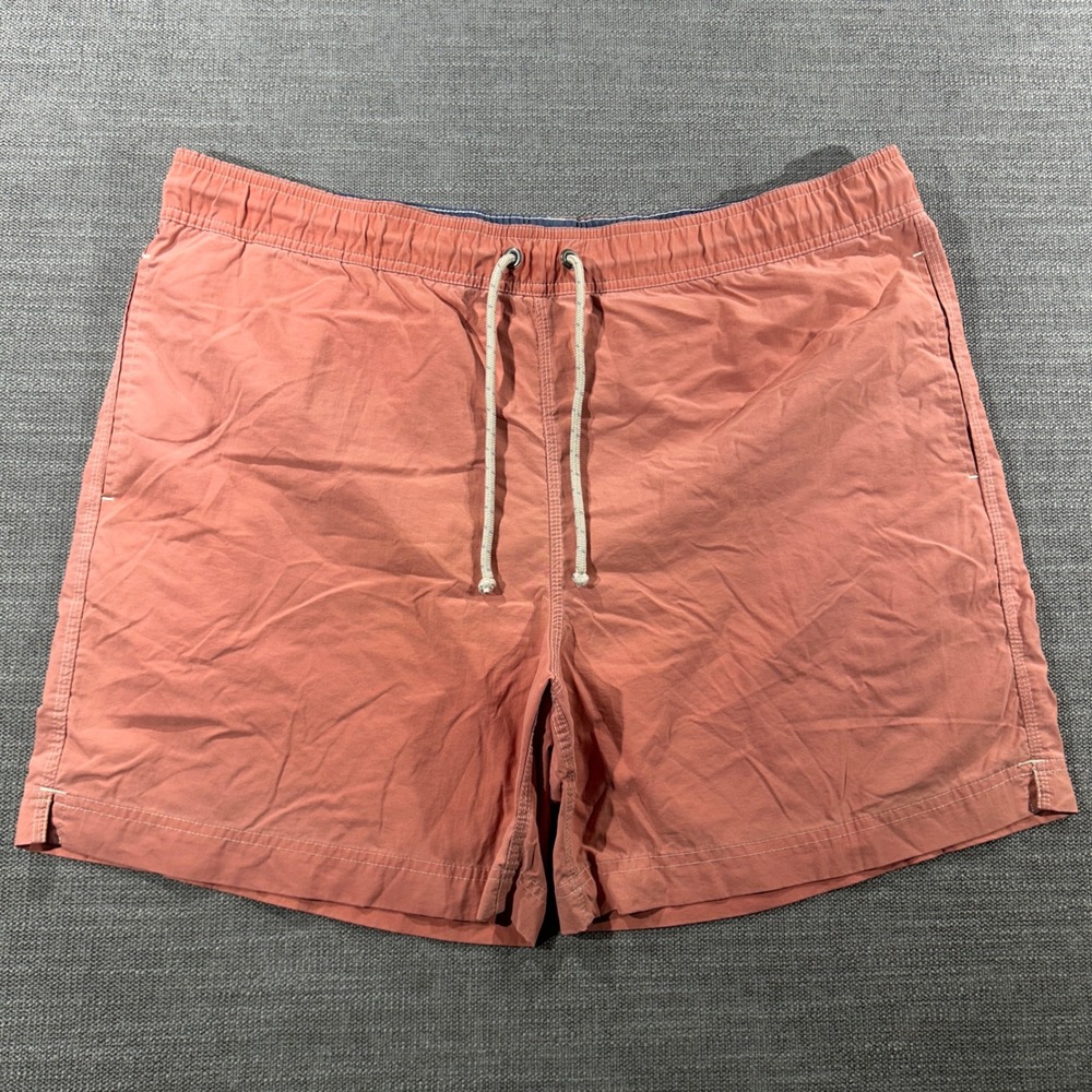 J.Crew Swim Trunks Mens XL Coral Pink Excellent 6 Inch Inseam Mesh Lined Pocket‎